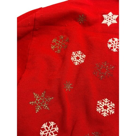 VTG 90s Nutcracker Teddy Bear Christmas Sweatshirt Women’s 20W/40 Red Snowflakes - Picture 7 of 9